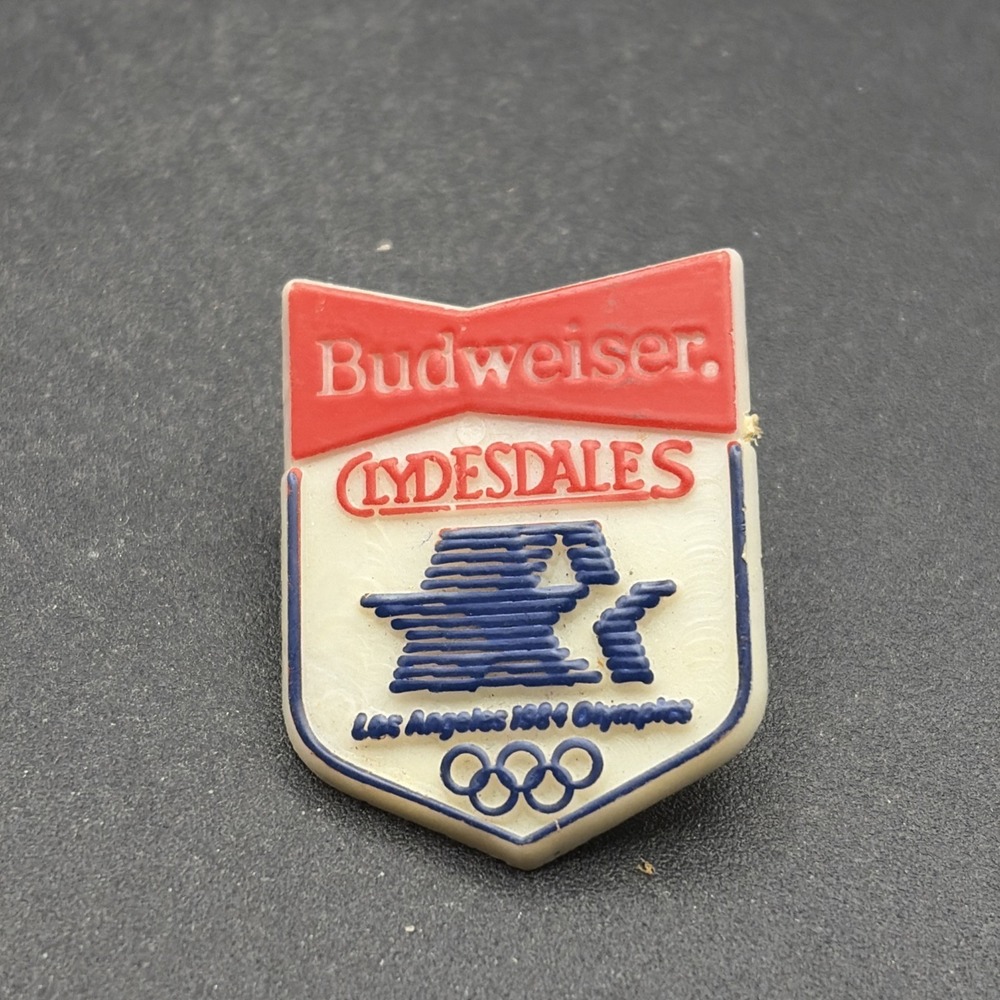 1984 Los Angeles Olympics Budweiser Clydesdales Plastic Lapel Hat Pin